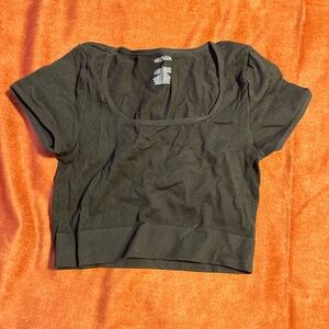 Black Ribbed Women's Top